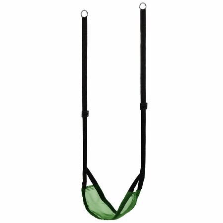 PLAYBERG Patio Playground Kids Fun Hanging Mesh Fabric Tree Swing with Adjustable Strap, Green QI004560.GN